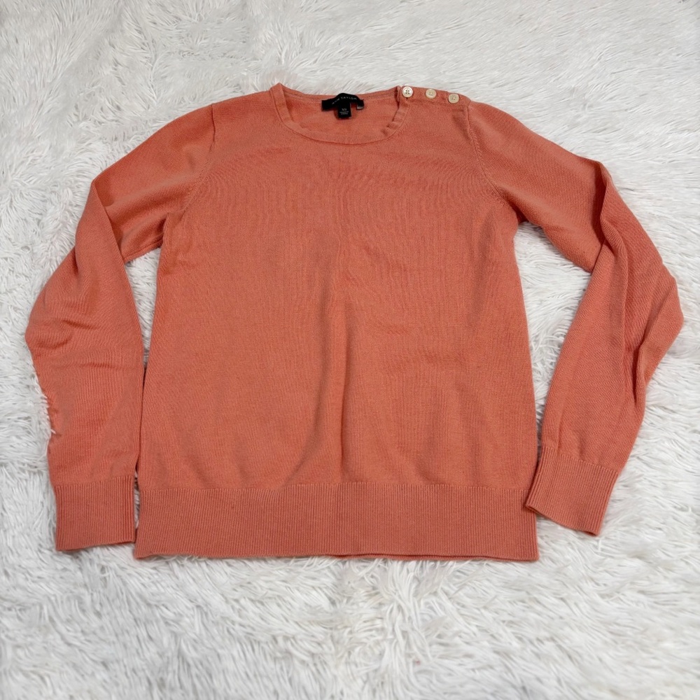 Ann Taylor Women’s long sleeve Crewneck Sweater with Shoulder Buttons
